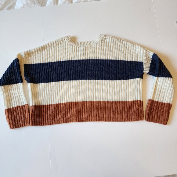 Sweater Blue Cream Brown size Small - Picture 9 of 16